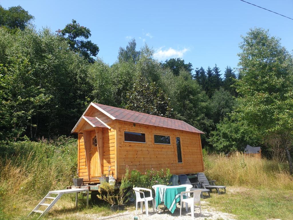 White wood tiny house