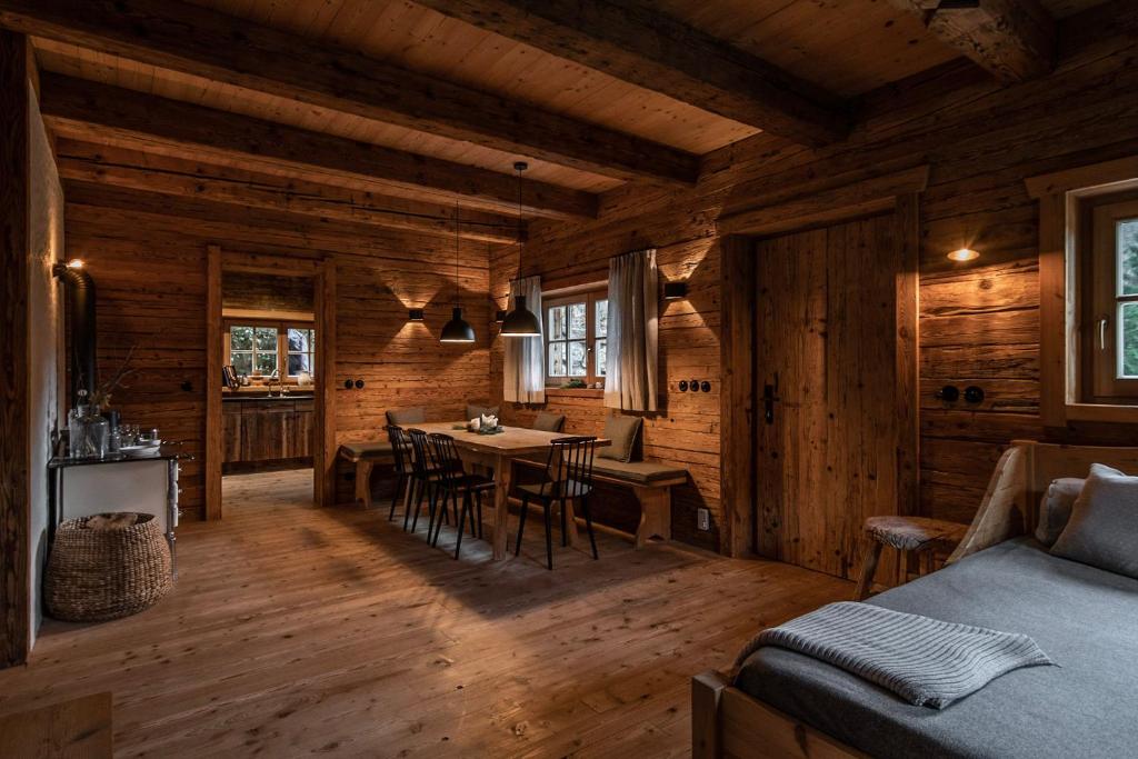 Luxury old wood mountain chalet in a sunny secluded location with gym, sauna & whirlpool